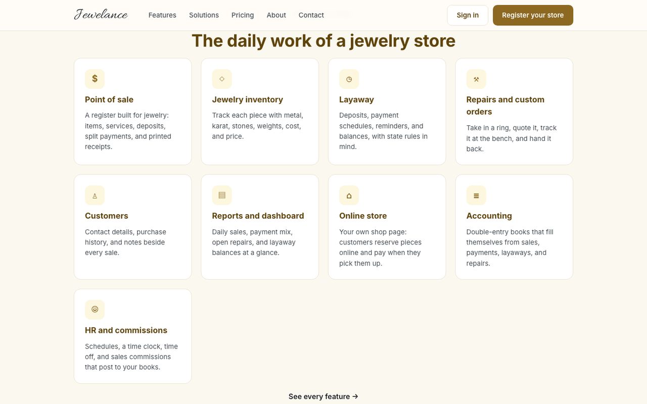 The daily work of a jewelry store